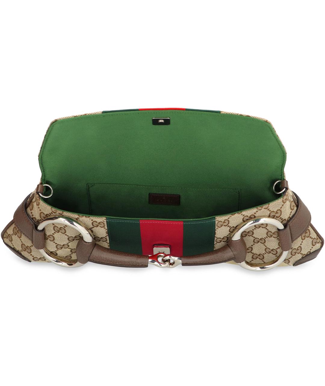 GUCCI Бежевая жаккардовая сумка через плечо, фото 6