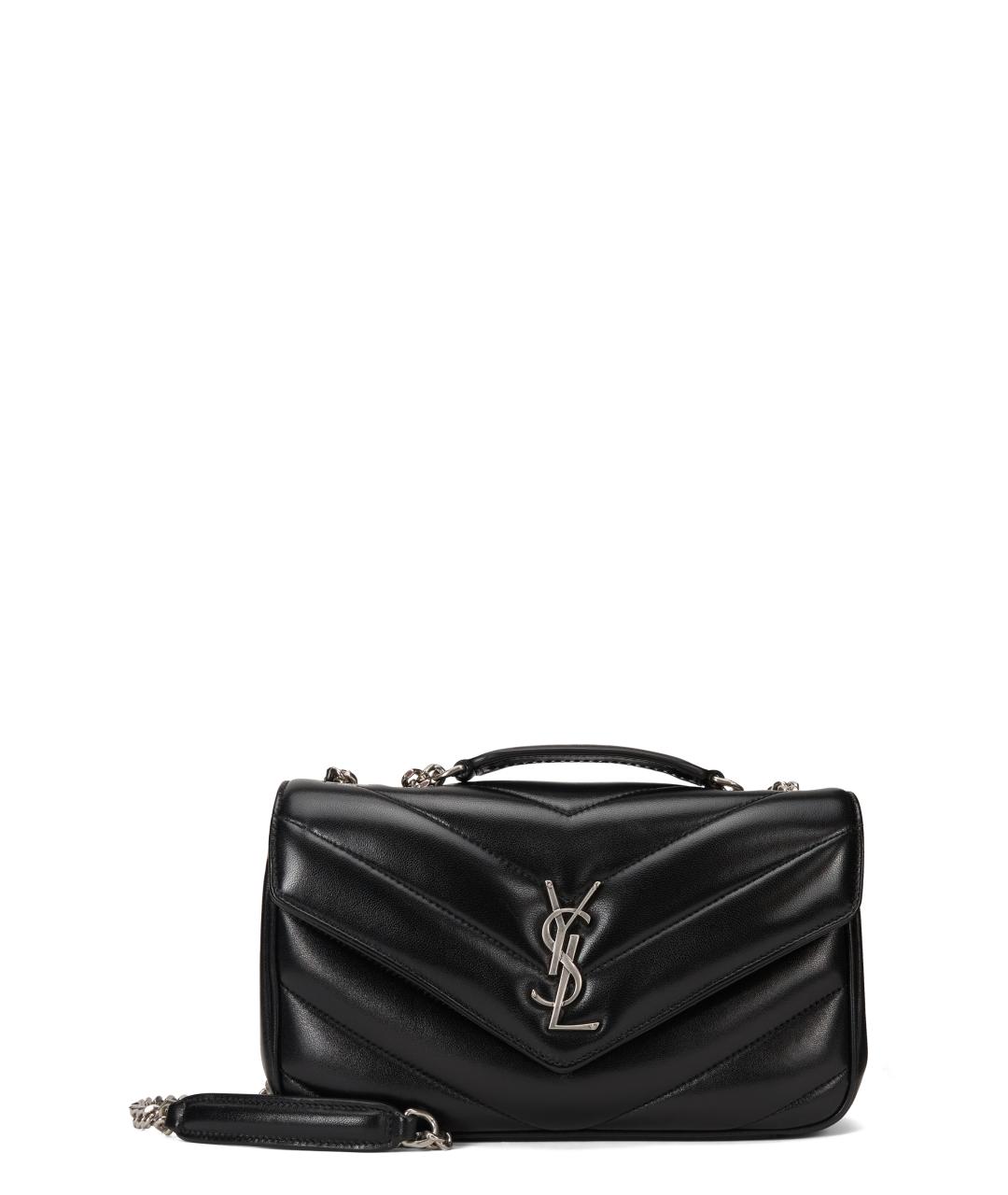 SAINT LAURENT Черная кожаная сумка через плечо, фото 1