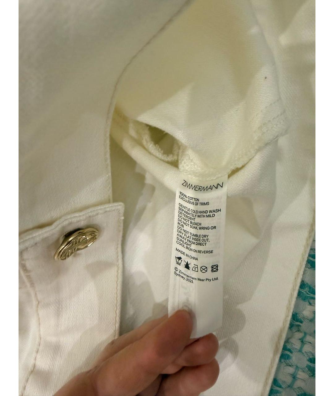 ZIMMERMANN Белая хлопковая куртка, фото 4