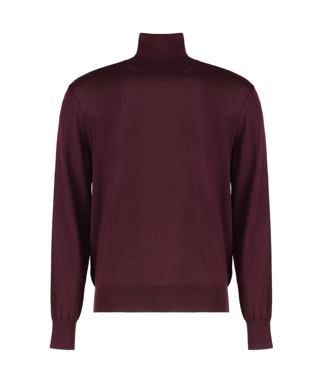 SAINT LAURENT Бордовая шерстяная водолазка, фото 3