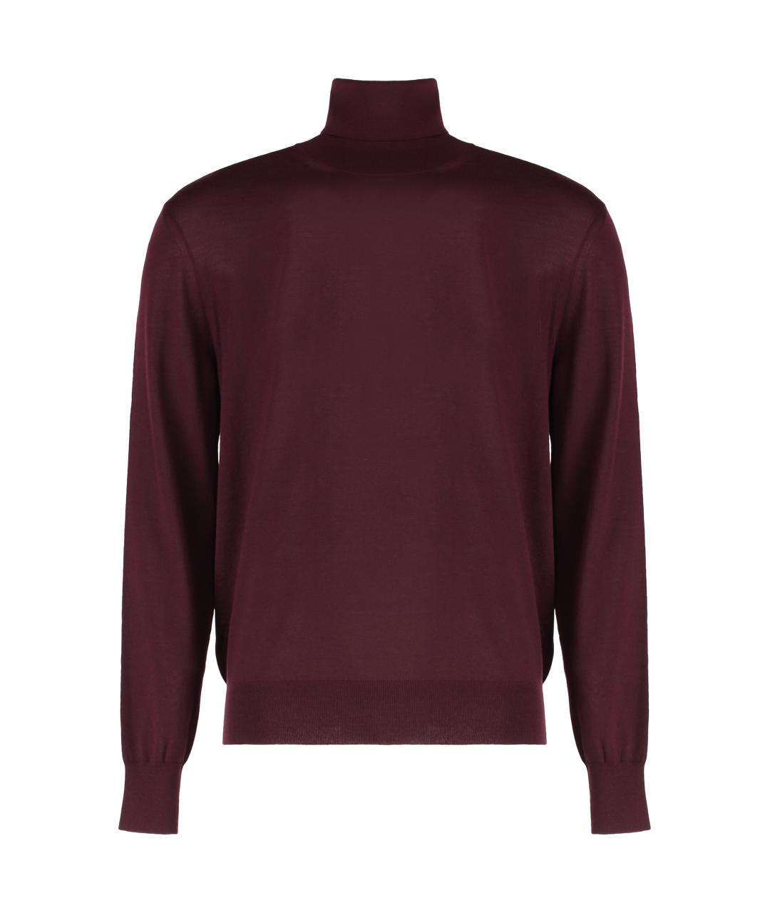 SAINT LAURENT Бордовая шерстяная водолазка, фото 1