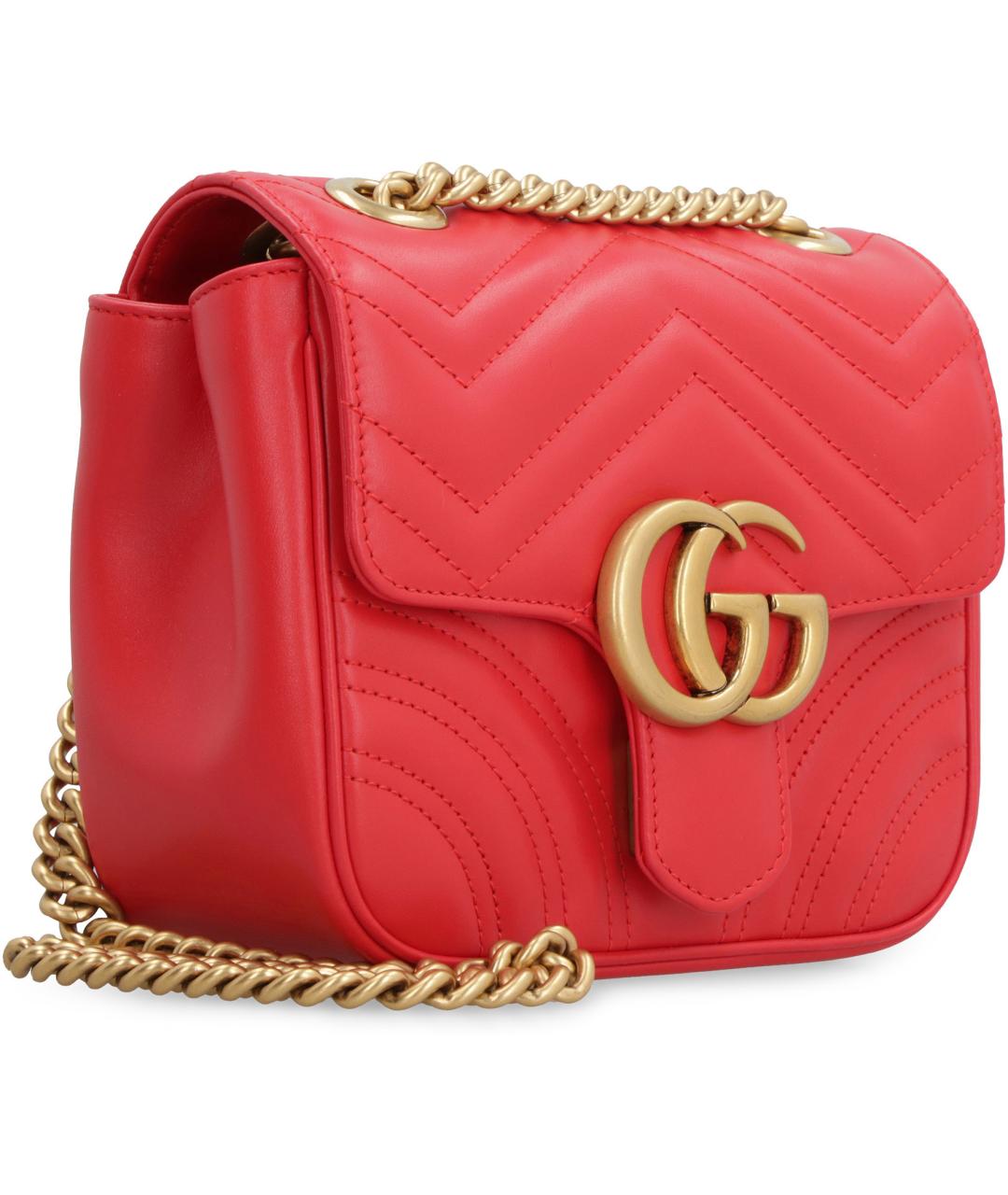 GUCCI Красная кожаная сумка через плечо, фото 3