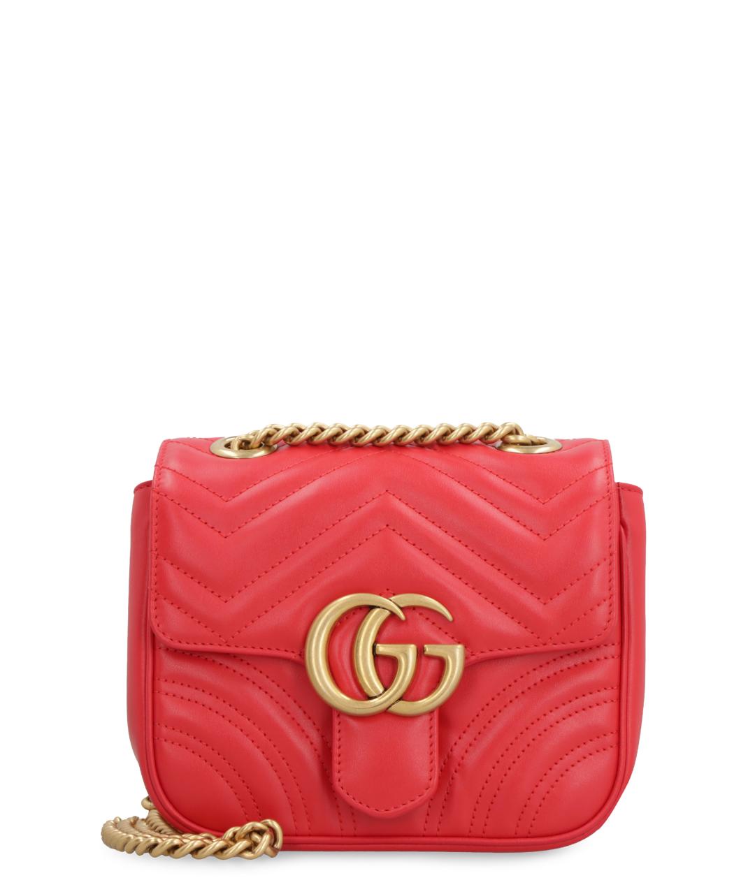 GUCCI Красная кожаная сумка через плечо, фото 1
