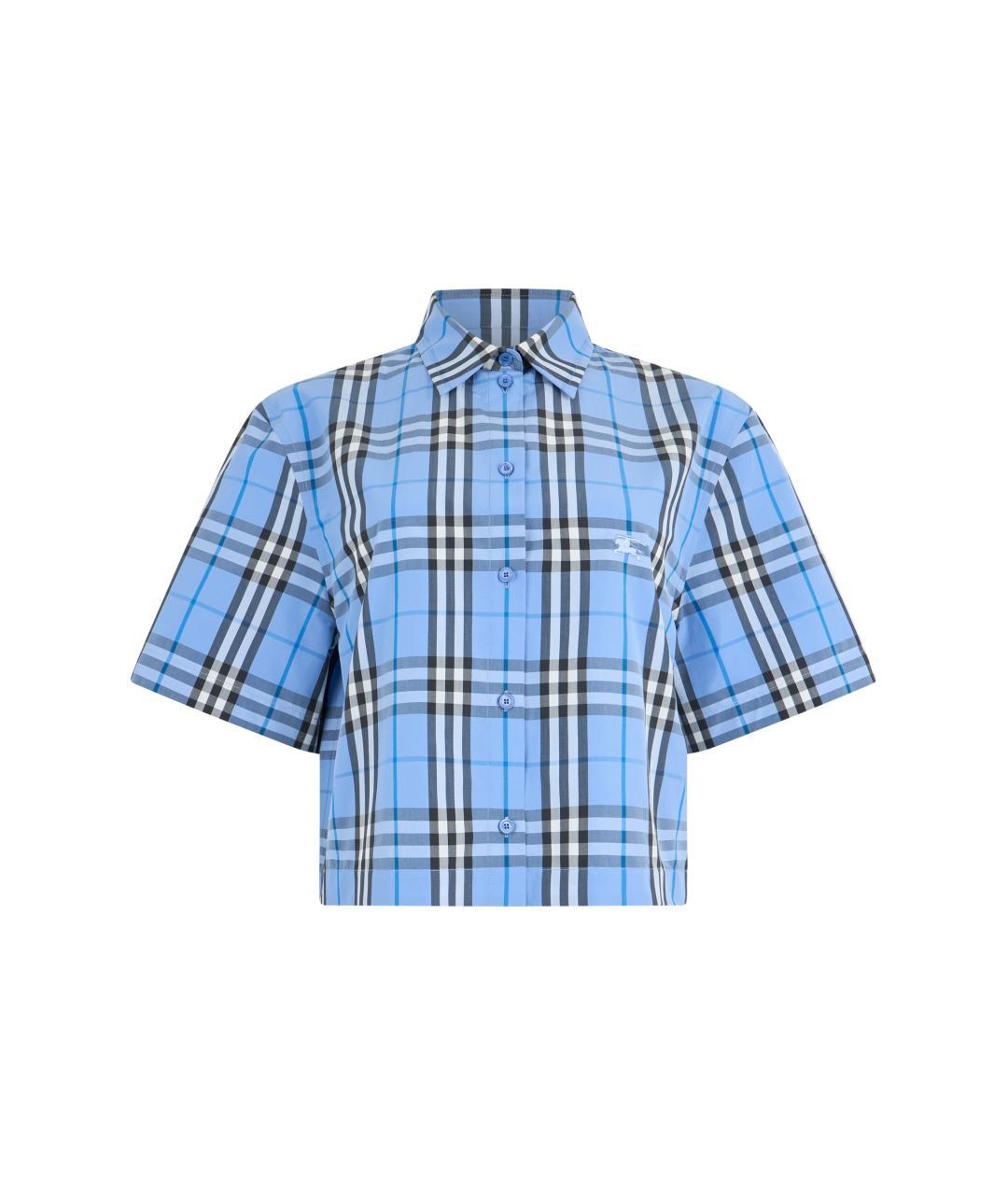 BURBERRY Голубая хлопковая рубашка, фото 3