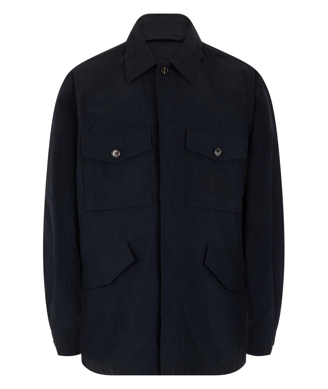 BURBERRY Синяя полиамидовая куртка, фото 1