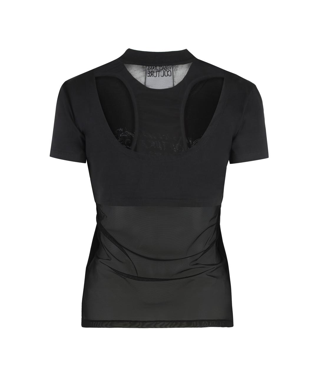 VERSACE JEANS COUTURE Черная хлопковая футболка, фото 2