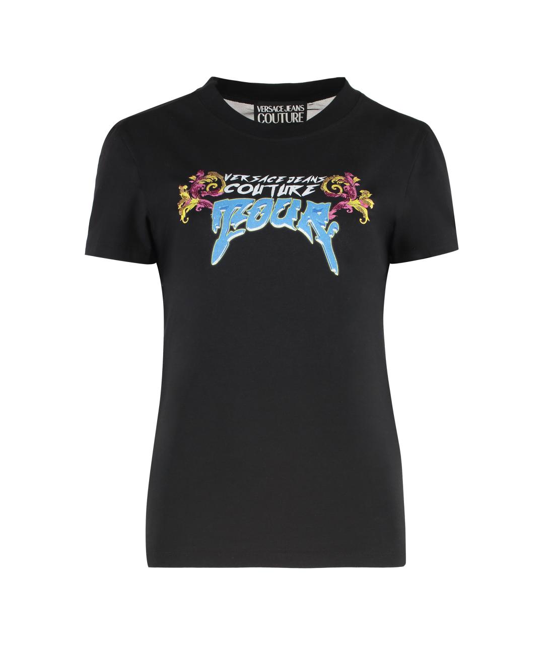 VERSACE JEANS COUTURE Черная хлопковая футболка, фото 1