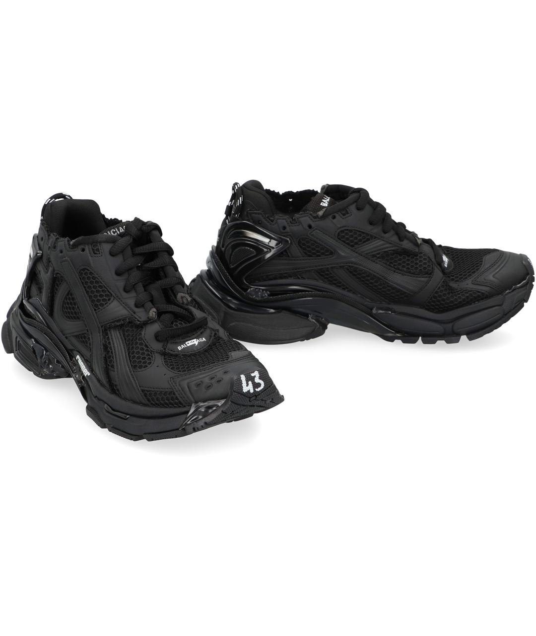 BALENCIAGA Черные синтетические низкие кроссовки / кеды, фото 3