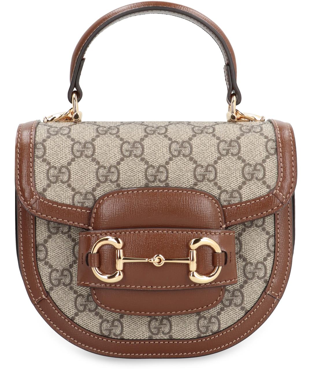 GUCCI Бежевая сумка с короткими ручками из искусственной кожи, фото 2