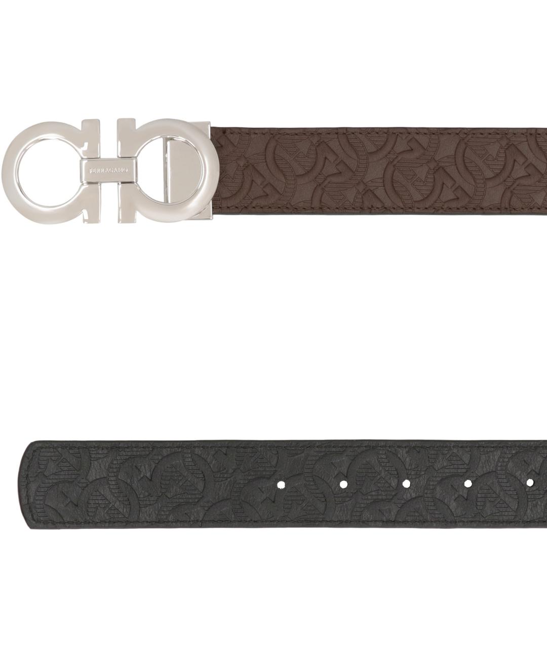 FERRAGAMO Коричневый кожаный ремень, фото 4