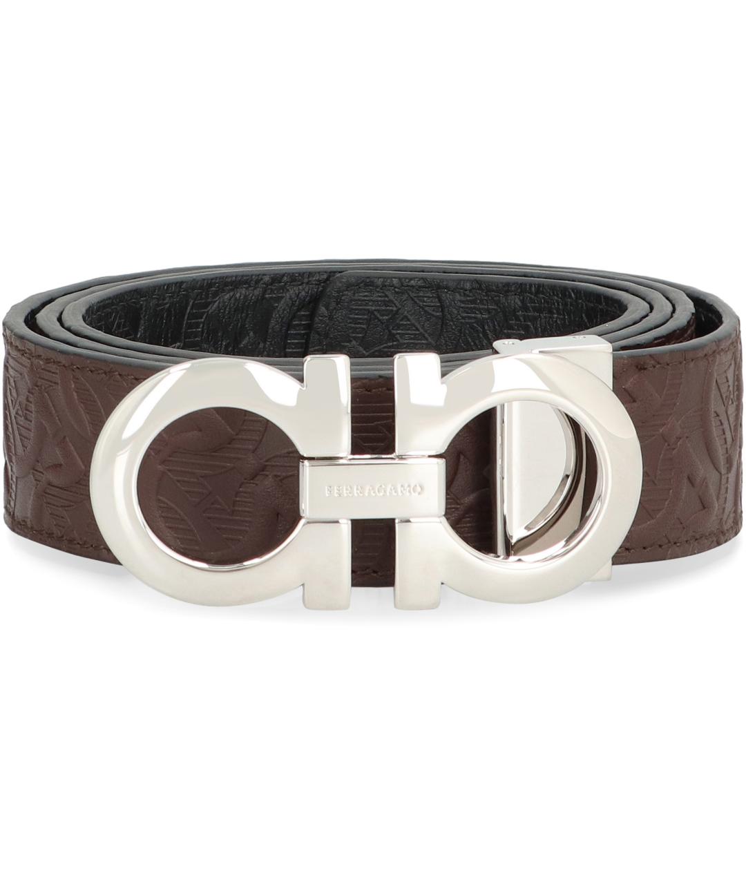 FERRAGAMO Коричневый кожаный ремень, фото 2