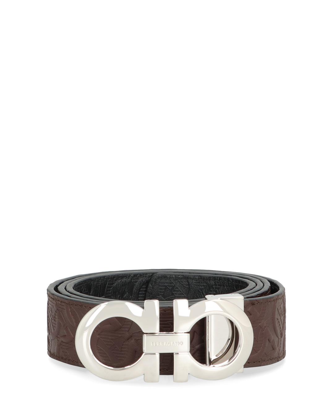 FERRAGAMO Коричневый кожаный ремень, фото 1