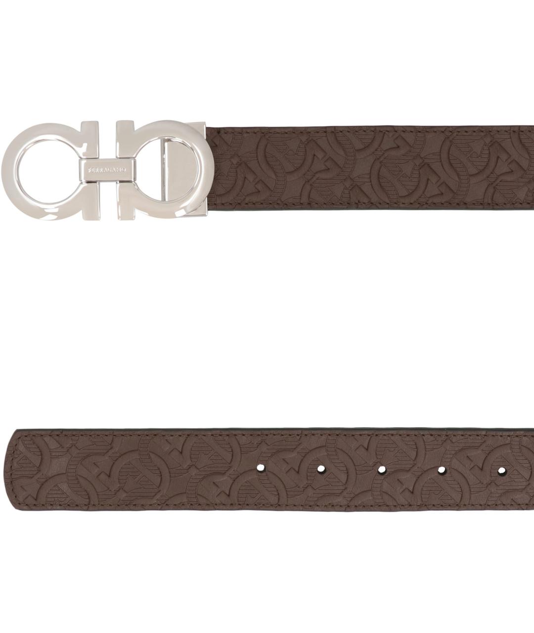 FERRAGAMO Коричневый кожаный ремень, фото 3