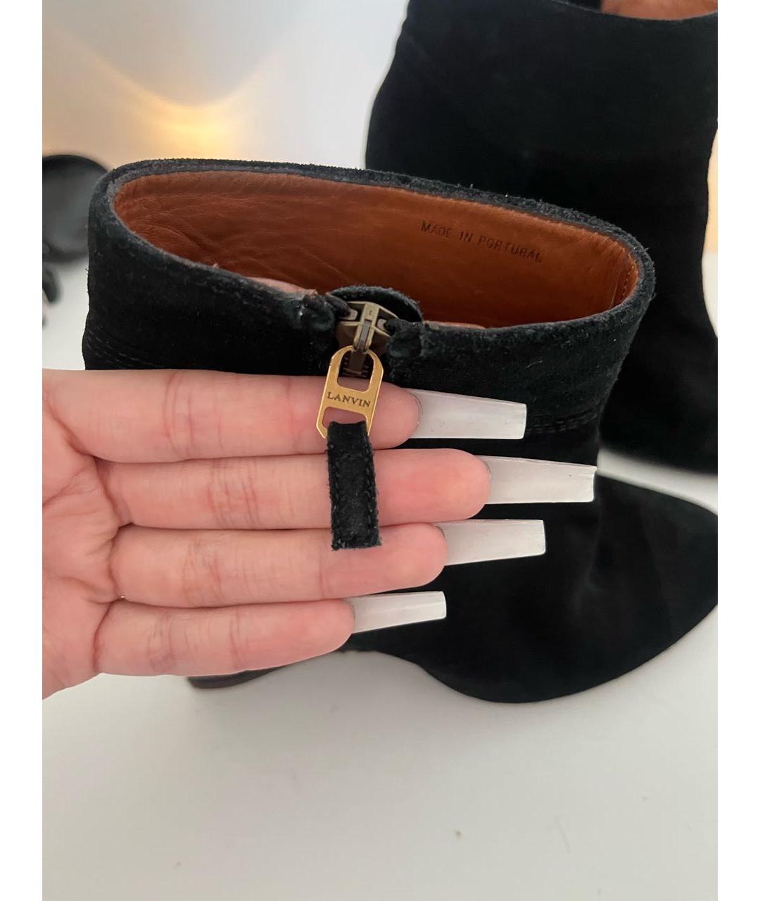 LANVIN Черные замшевые ботильоны, фото 4