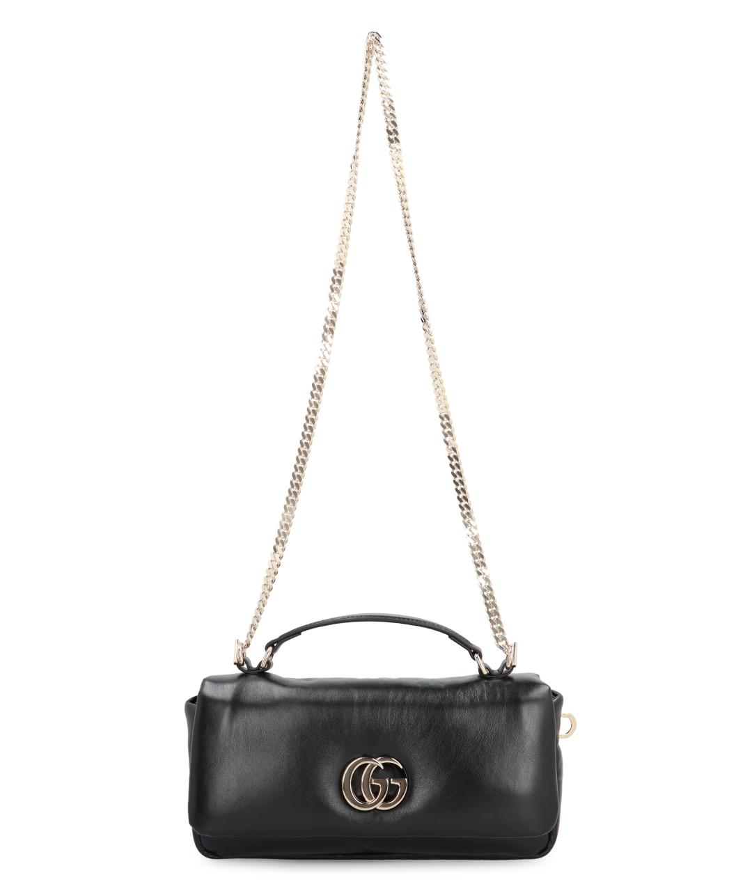 GUCCI Черная кожаная сумка с короткими ручками, фото 4