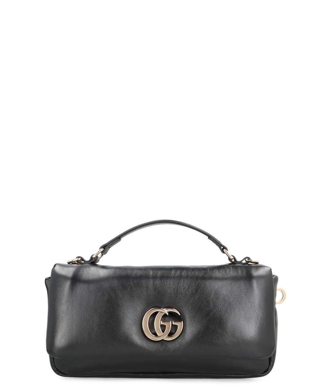 GUCCI Черная кожаная сумка с короткими ручками, фото 1