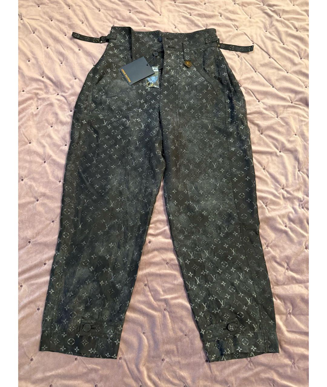 LOUIS VUITTON Серые шелковые брюки широкие, фото 9