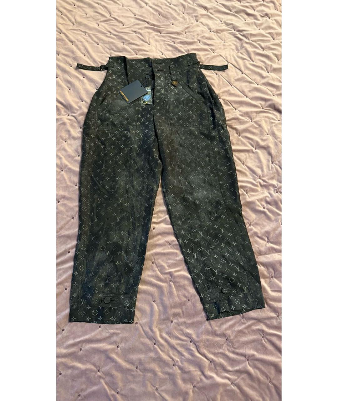 LOUIS VUITTON Серые шелковые брюки широкие, фото 2