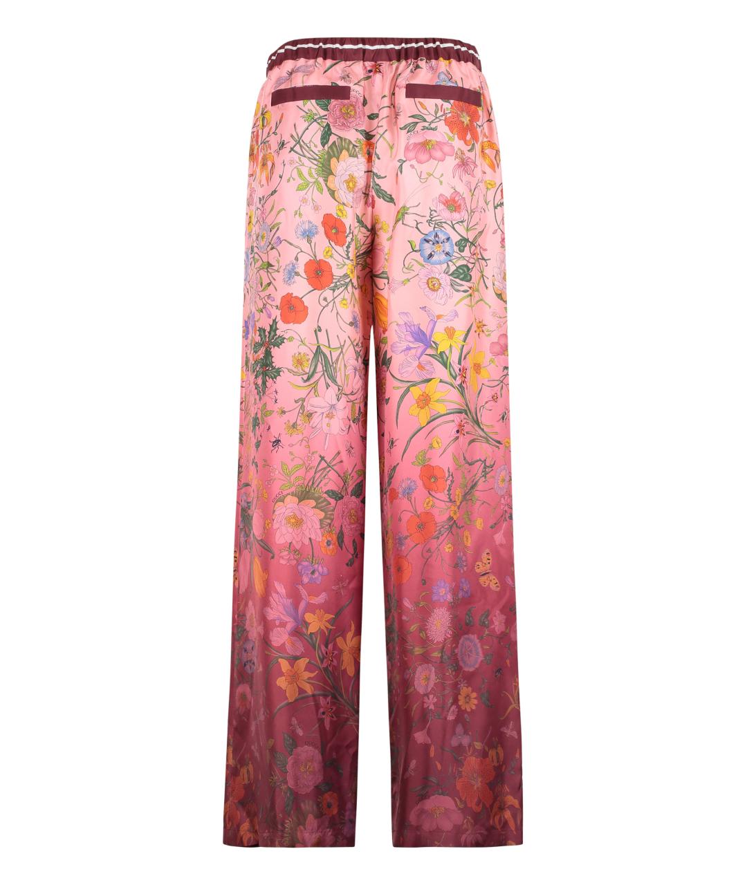 GUCCI Мульти шелковые брюки широкие, фото 2