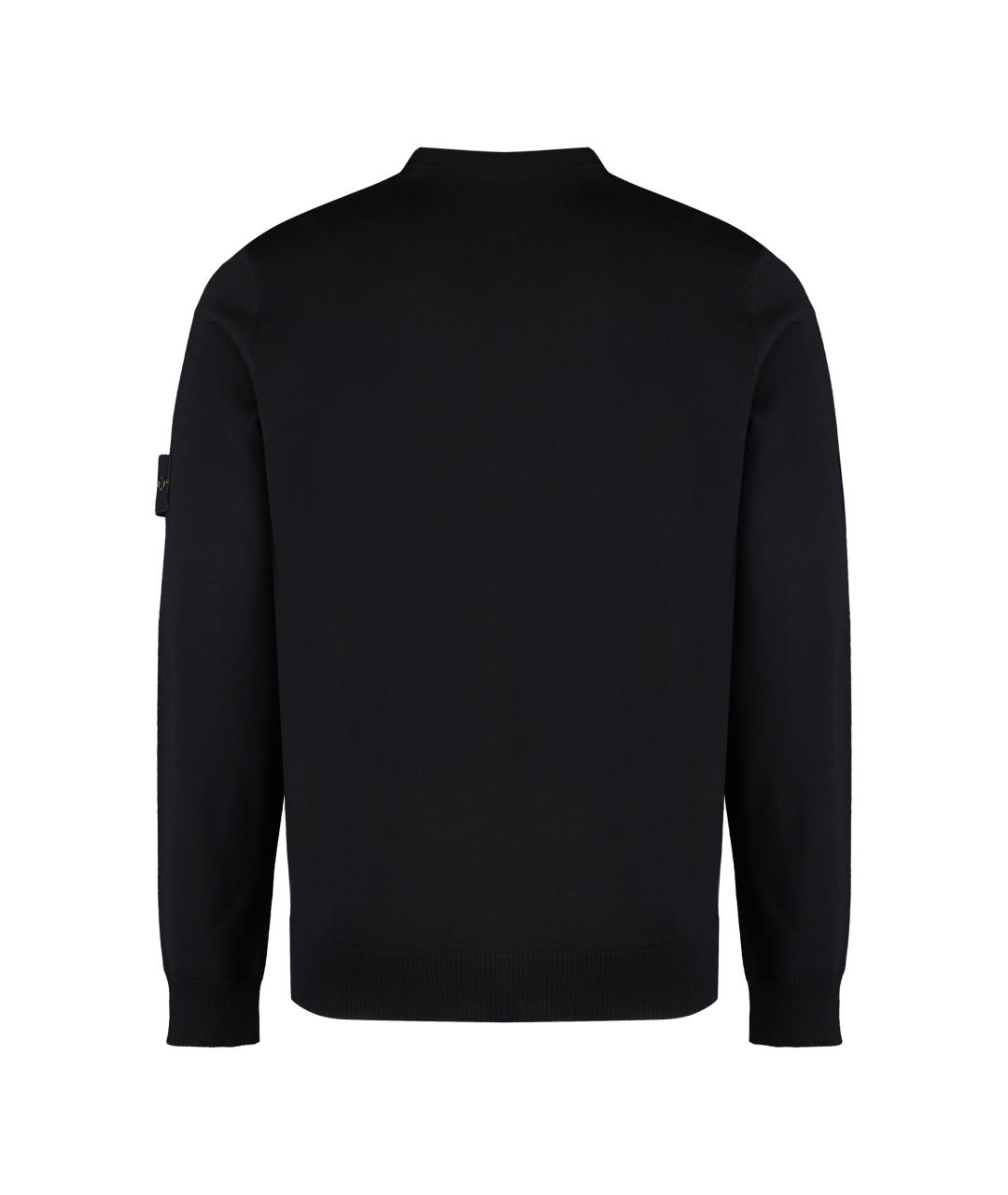 STONE ISLAND Черный шерстяной джемпер / свитер, фото 2
