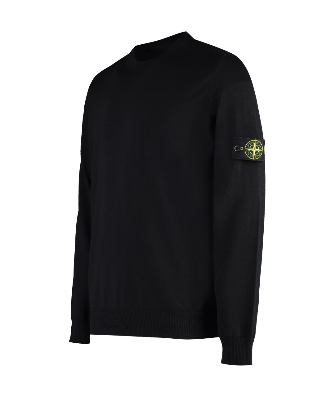 STONE ISLAND Черный шерстяной джемпер / свитер, фото 3
