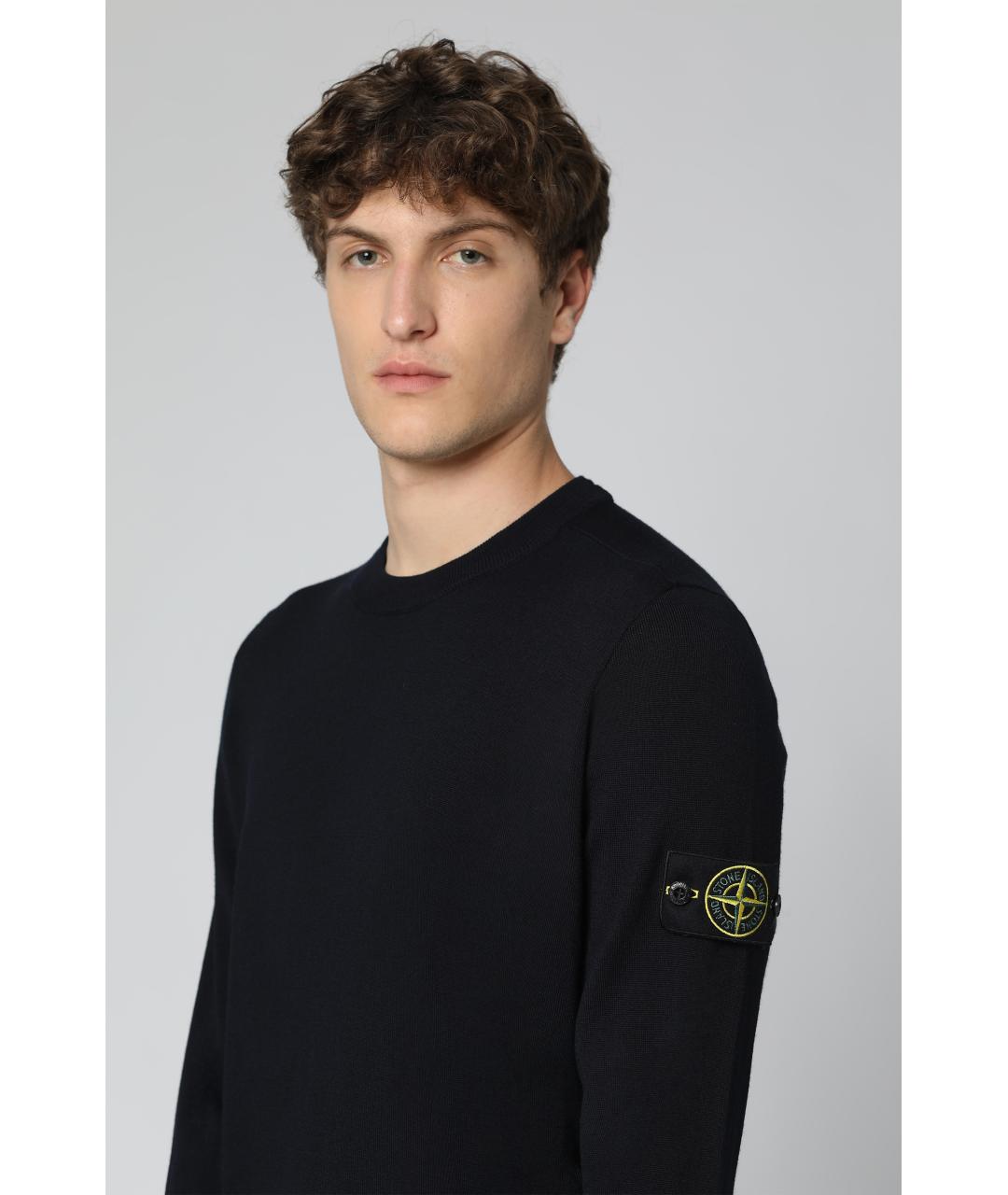STONE ISLAND Черный шерстяной джемпер / свитер, фото 6