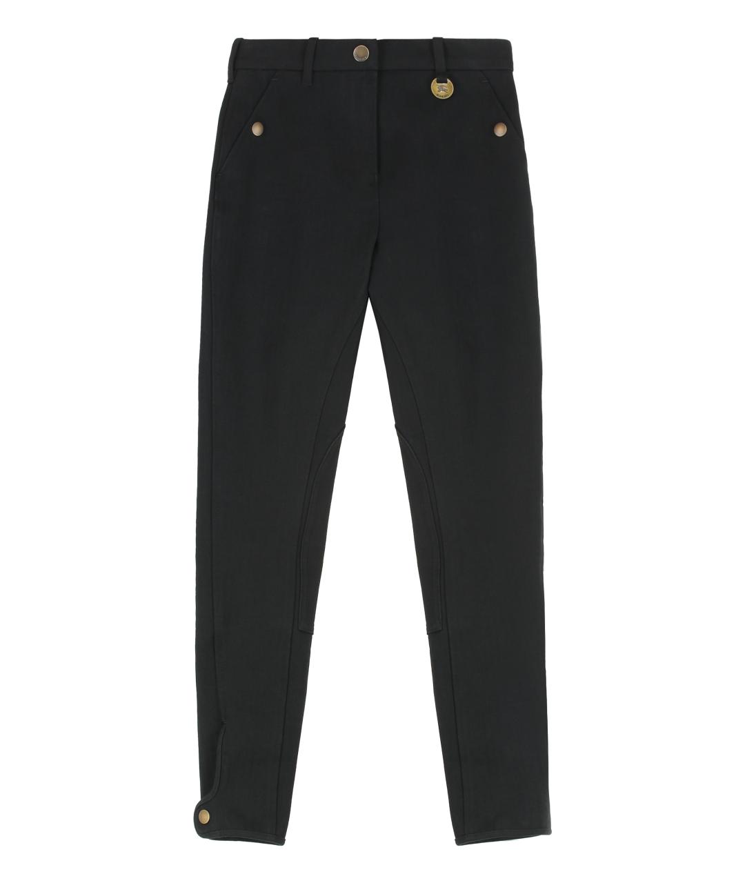 BURBERRY Черные хлопковые брюки узкие, фото 1