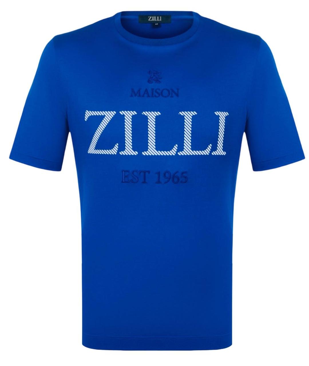 ZILLI Синяя хлопковая футболка, фото 9