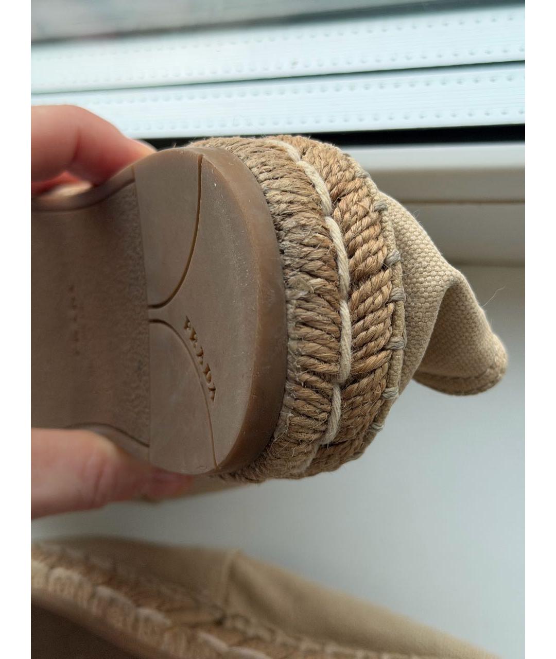 PRADA Бежевые текстильные эспадрильи, фото 8