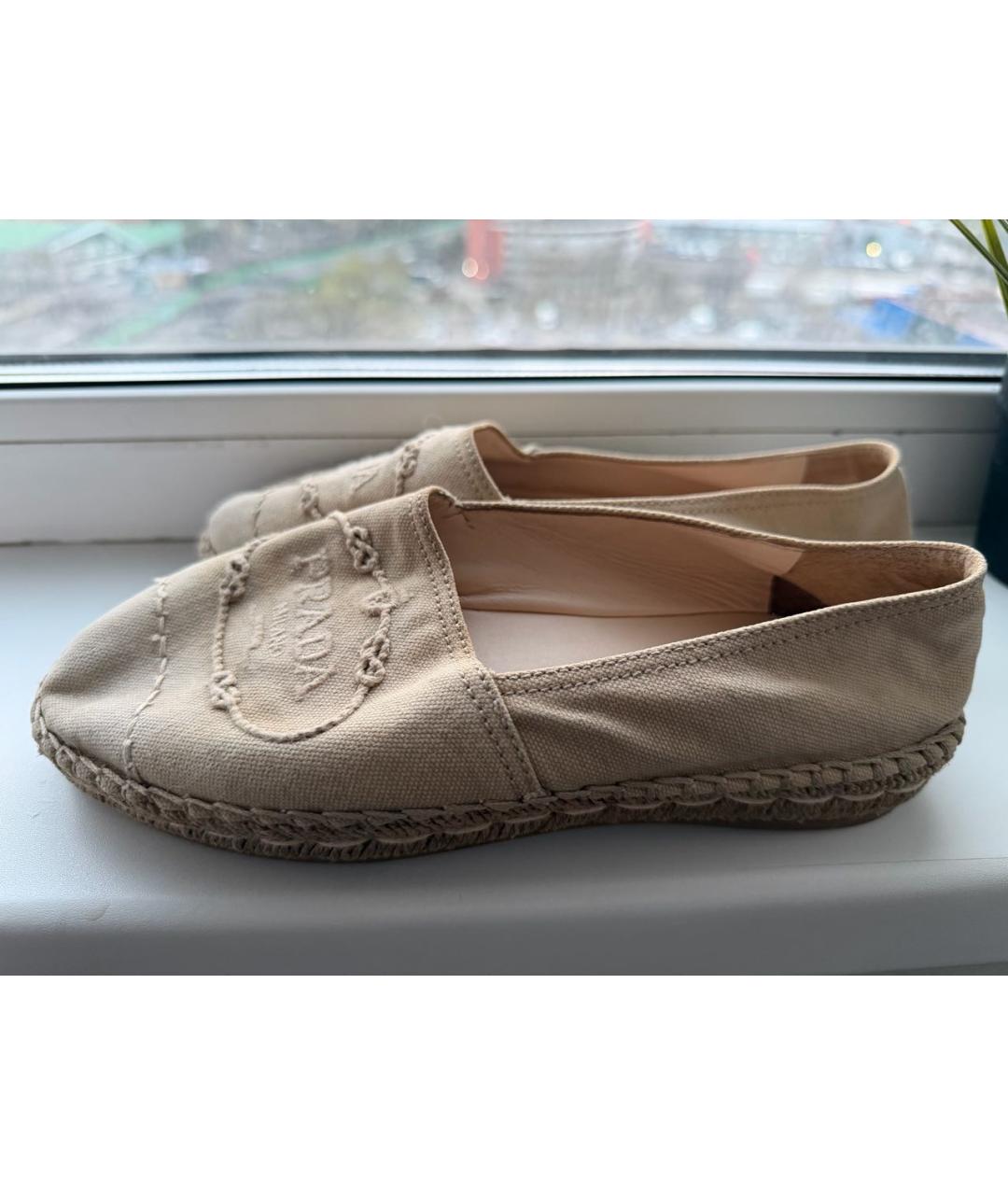 PRADA Бежевые текстильные эспадрильи, фото 9
