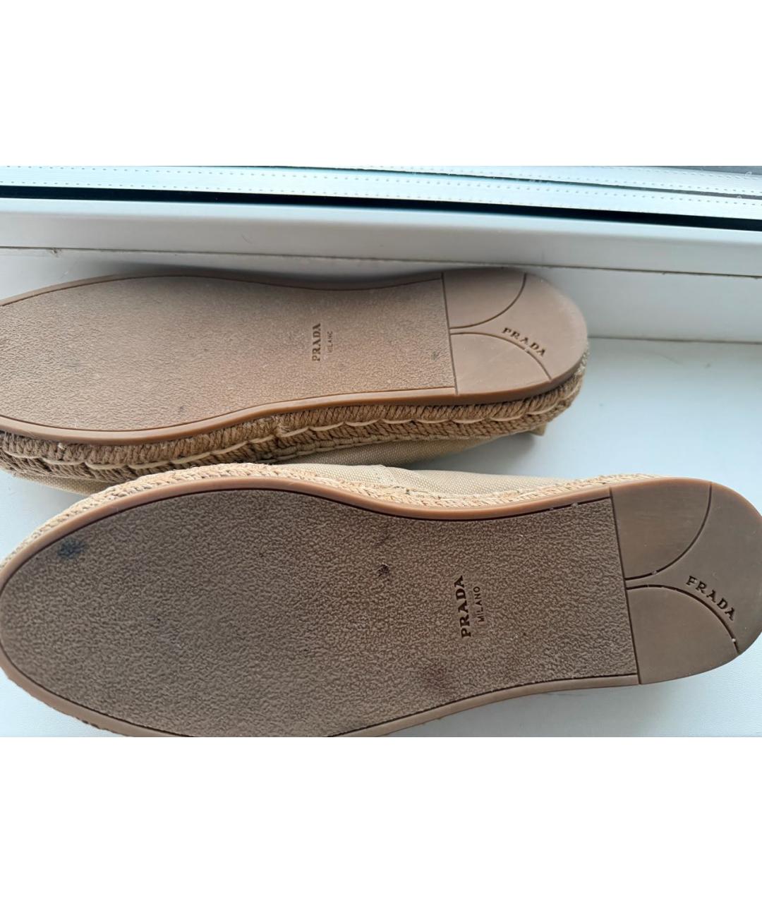 PRADA Бежевые текстильные эспадрильи, фото 5