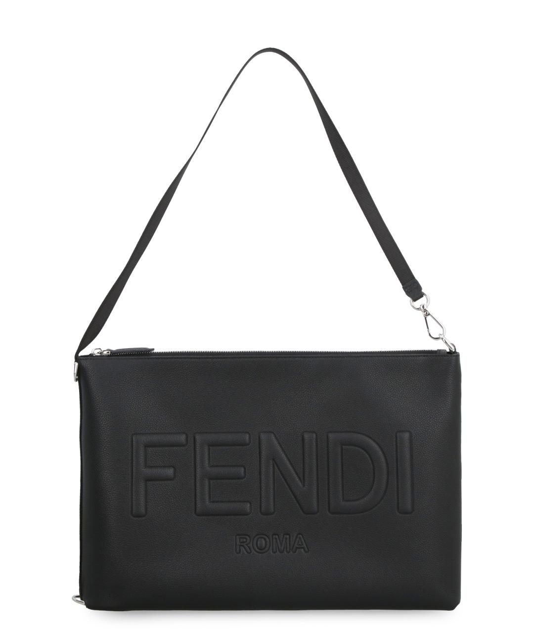 FENDI Черная кожаная сумка на плечо, фото 4