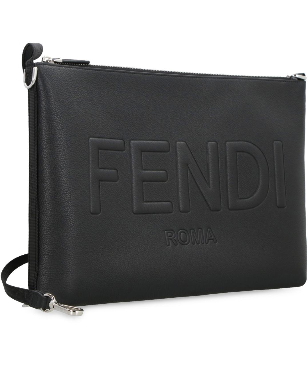 FENDI Черная кожаная сумка на плечо, фото 2