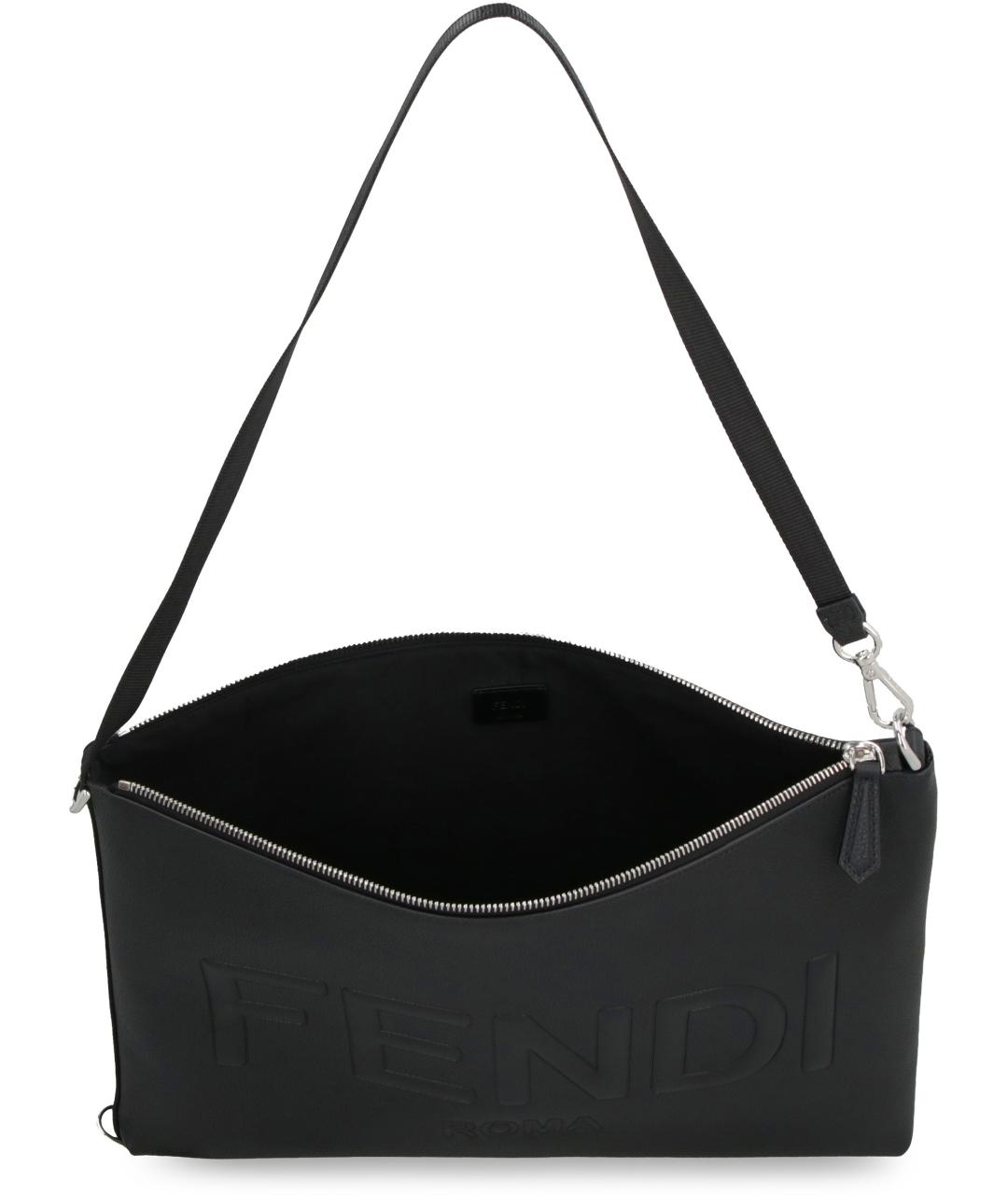 FENDI Черная кожаная сумка на плечо, фото 5