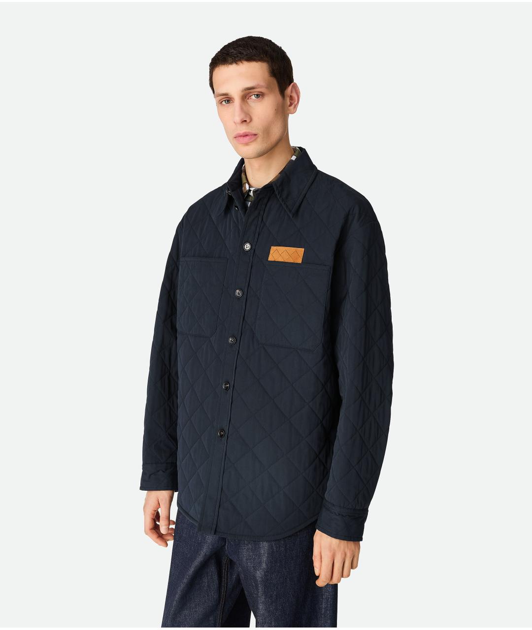 BOTTEGA VENETA Синяя хлопковая кэжуал рубашка, фото 3