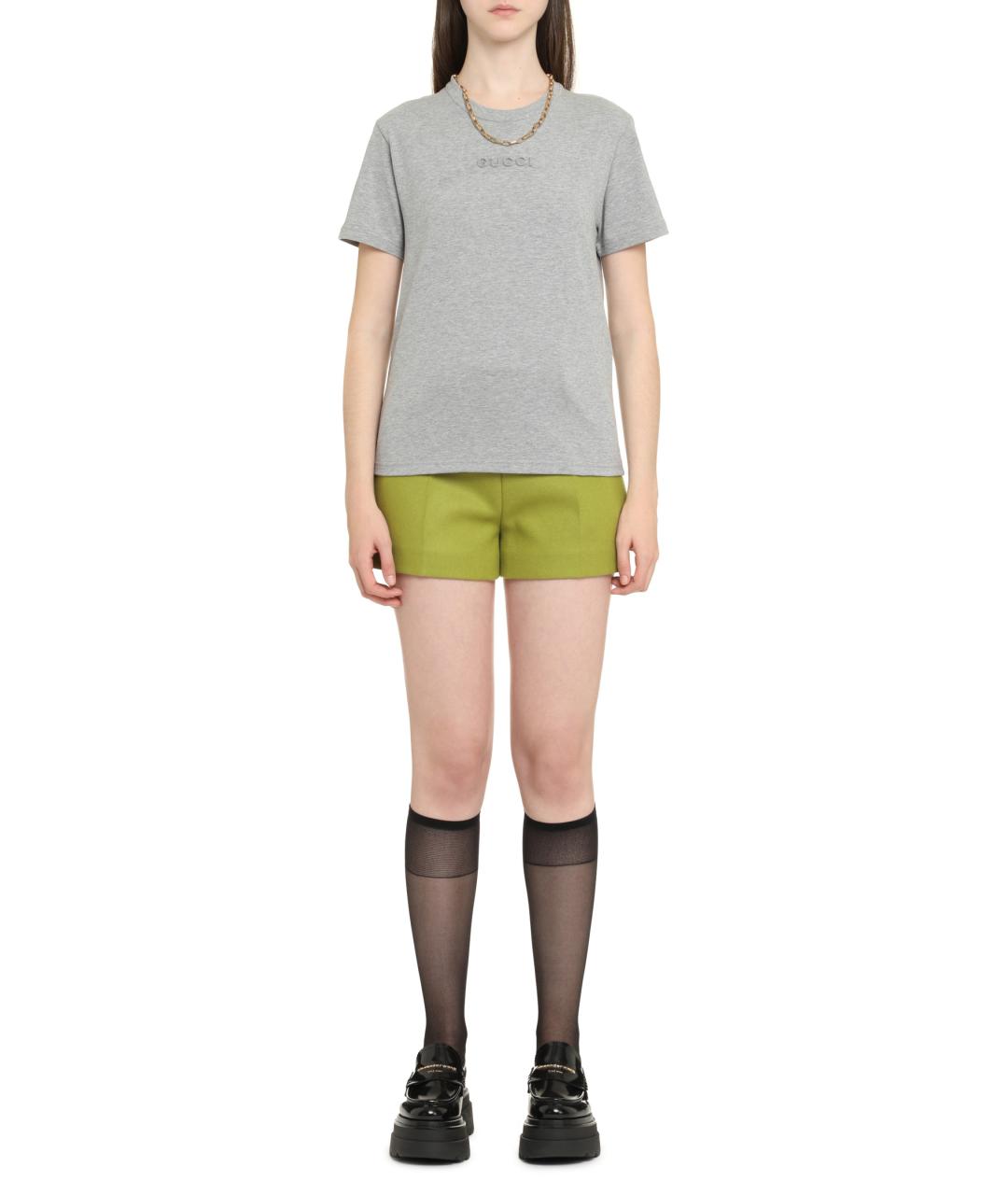 GUCCI Зеленые шерстяные шорты, фото 3