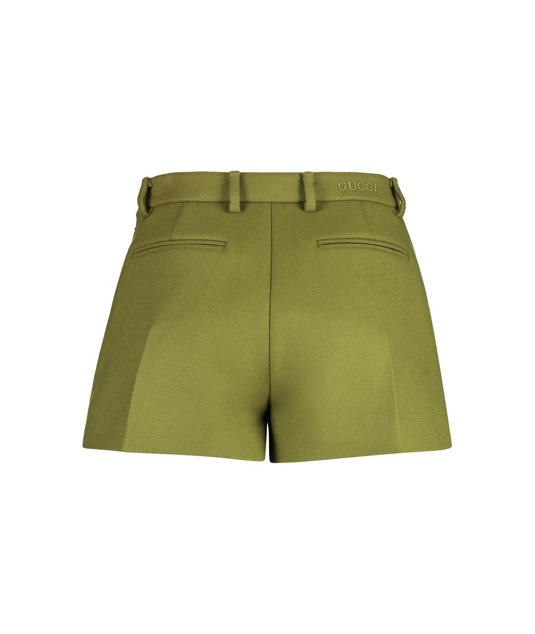 GUCCI Зеленые шерстяные шорты, фото 2