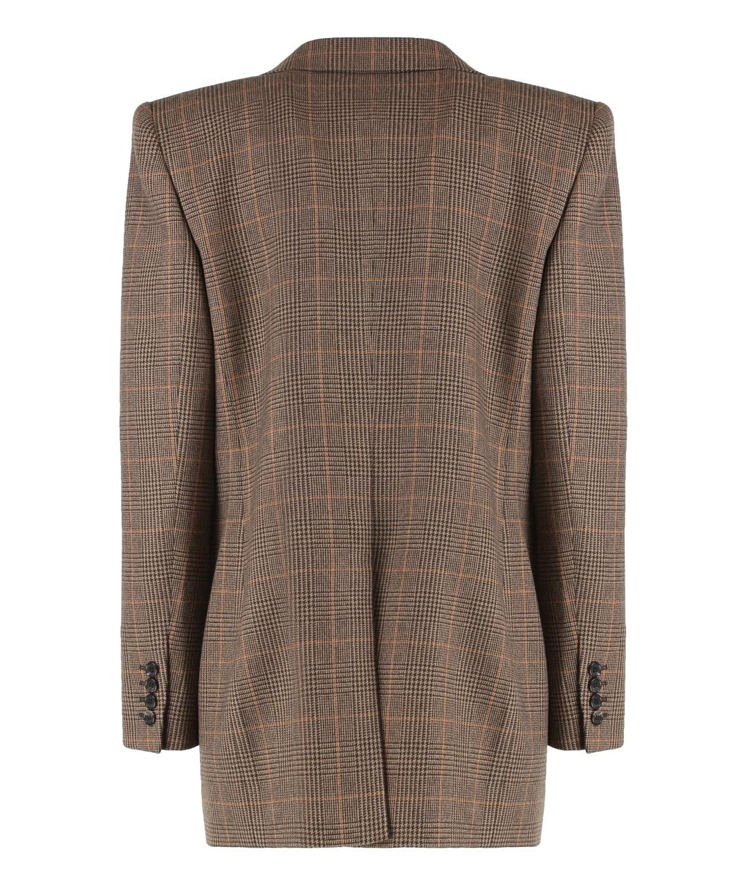 SAINT LAURENT Коричневый шерстяной жакет/пиджак, фото 2