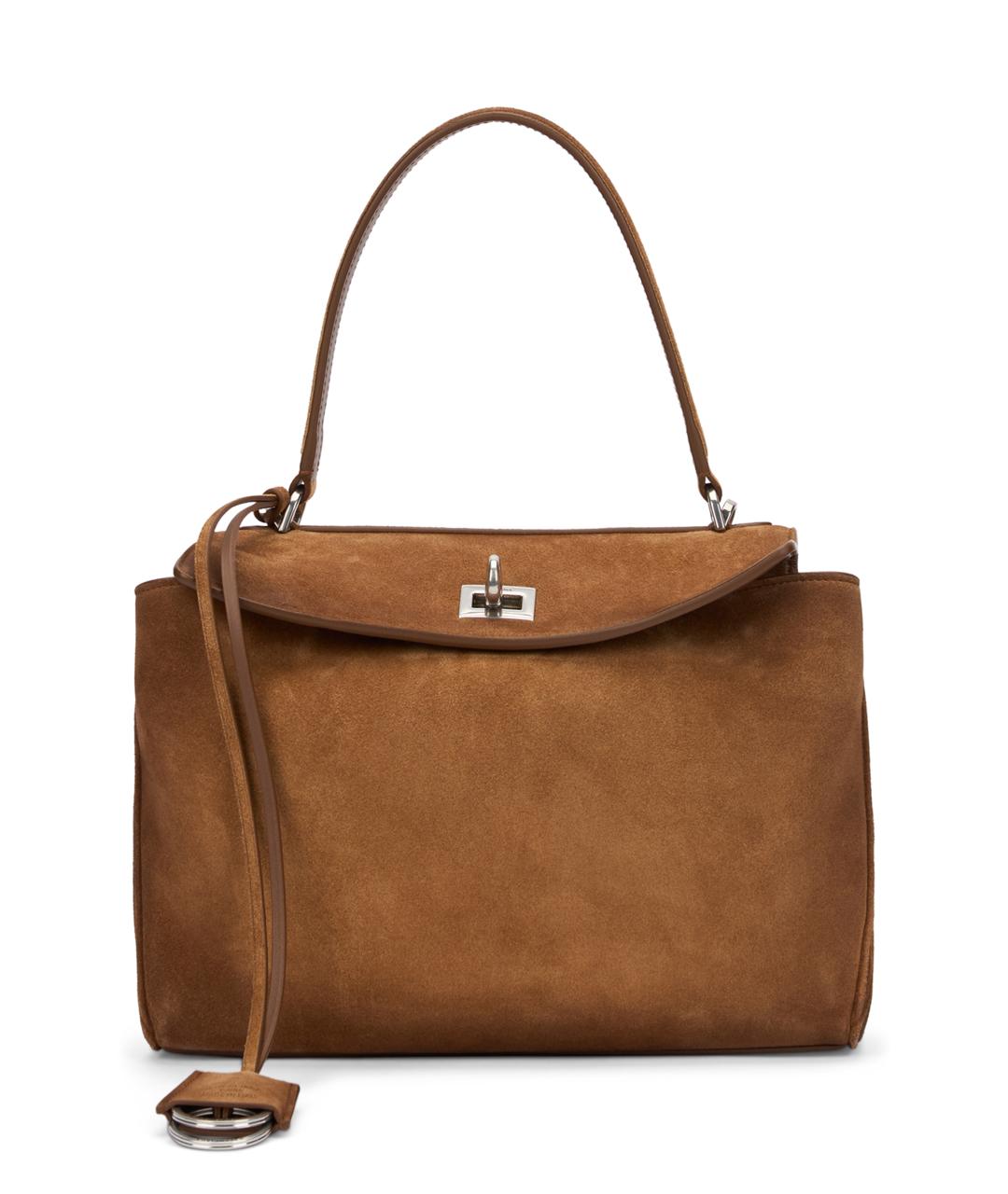 BALENCIAGA Бежевая замшевая сумка с короткими ручками, фото 1