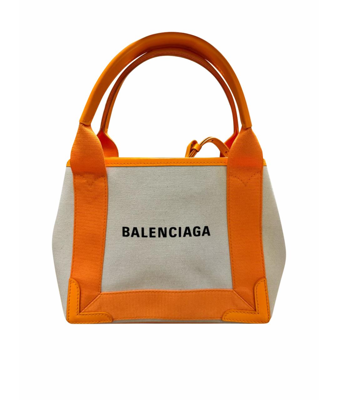BALENCIAGA Белая кожаная сумка тоут, фото 1