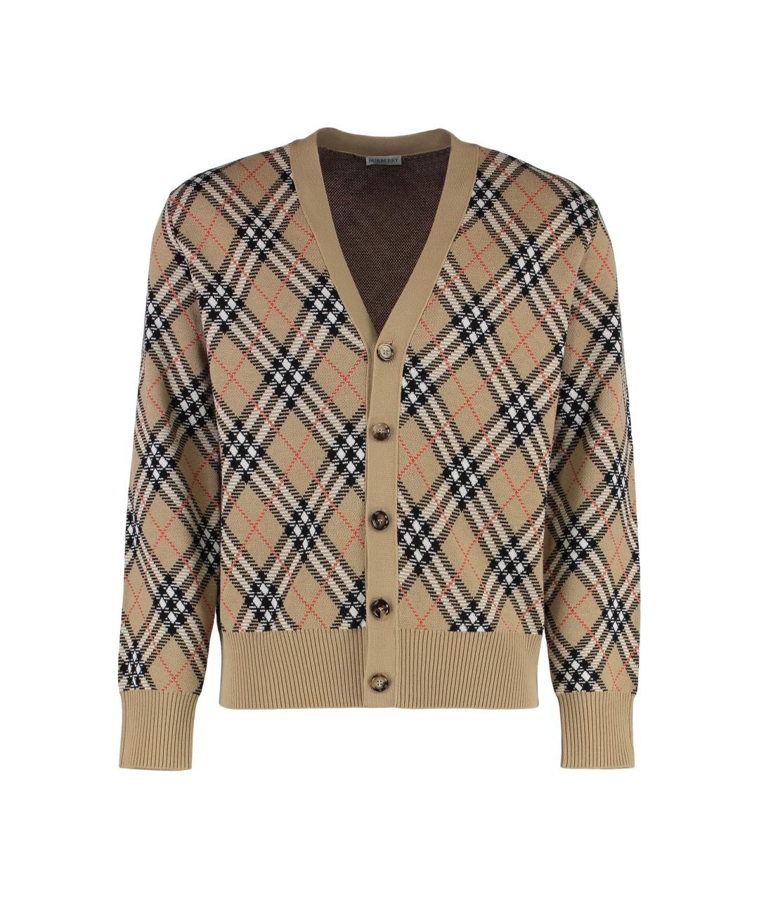 BURBERRY Бежевый шерстяной кардиган, фото 1