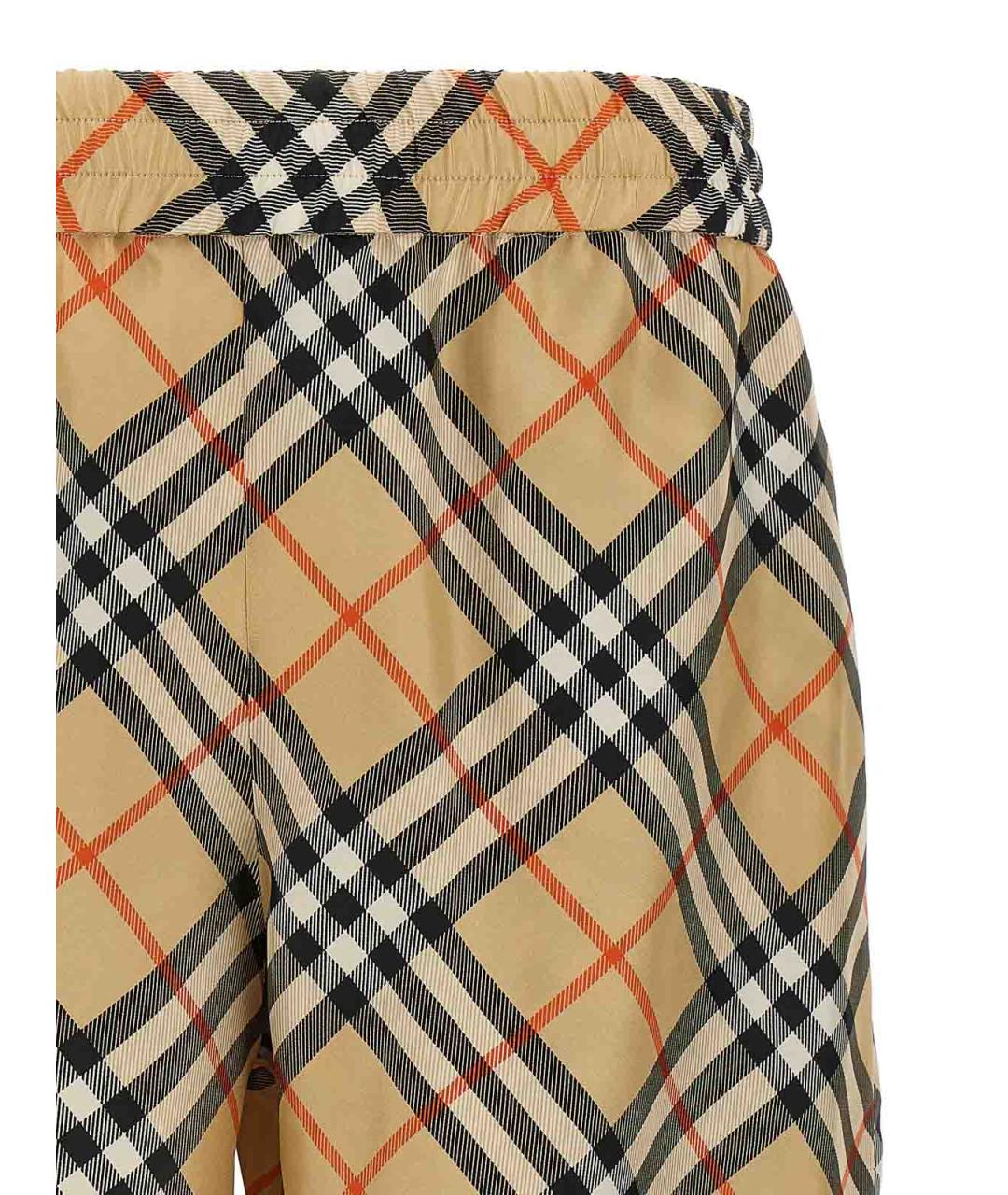BURBERRY Бежевые шелковые шорты, фото 3
