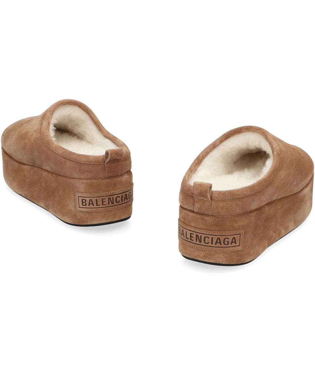 BALENCIAGA Коричневые нубуковые мюли, фото 4