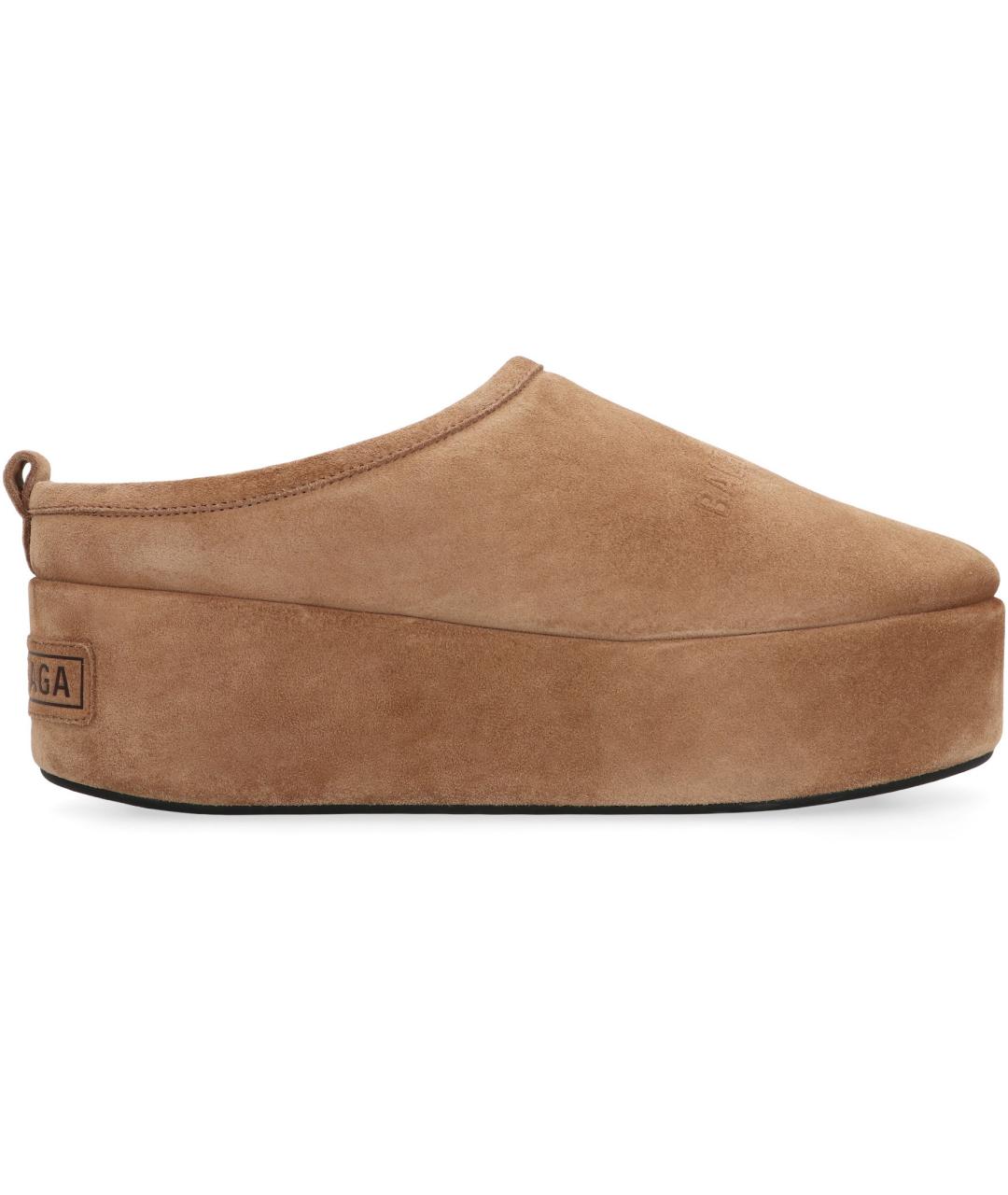 BALENCIAGA Коричневые нубуковые мюли, фото 2