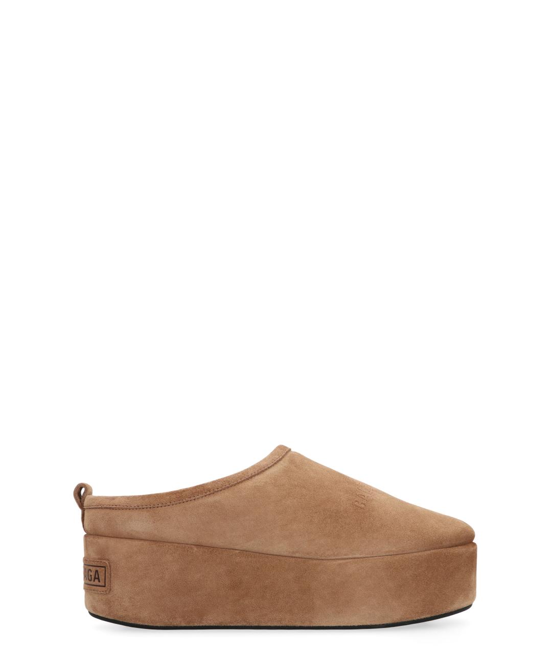 BALENCIAGA Коричневые нубуковые мюли, фото 1