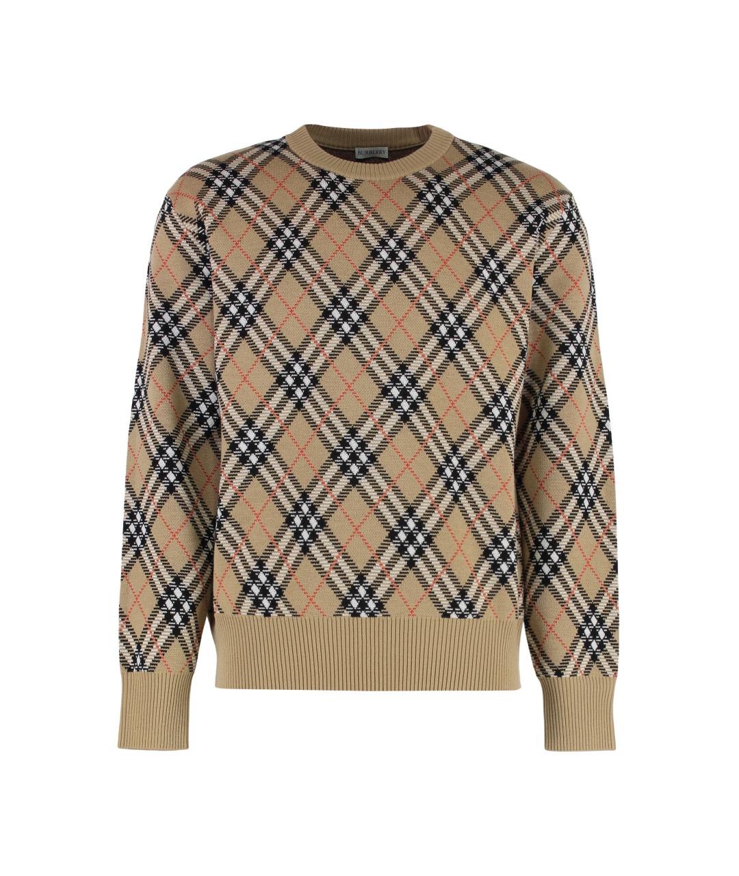 BURBERRY Бежевый шерстяной джемпер / свитер, фото 1