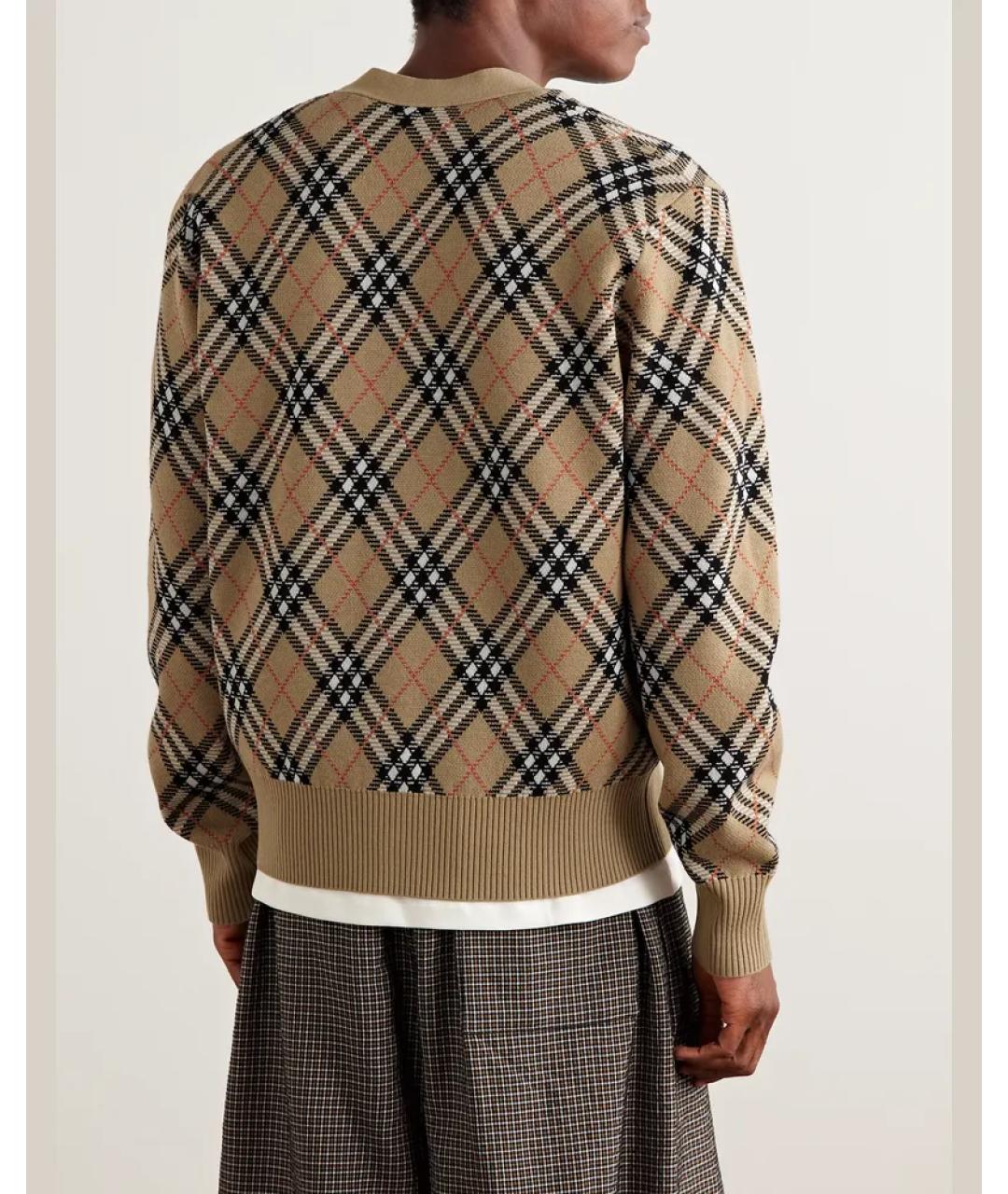 BURBERRY Бежевый шерстяной джемпер / свитер, фото 3