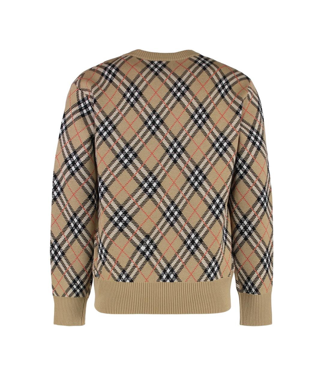 BURBERRY Бежевый шерстяной джемпер / свитер, фото 2