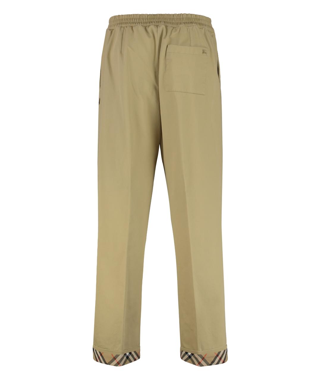 BURBERRY Бежевые хлопковые повседневные брюки, фото 2