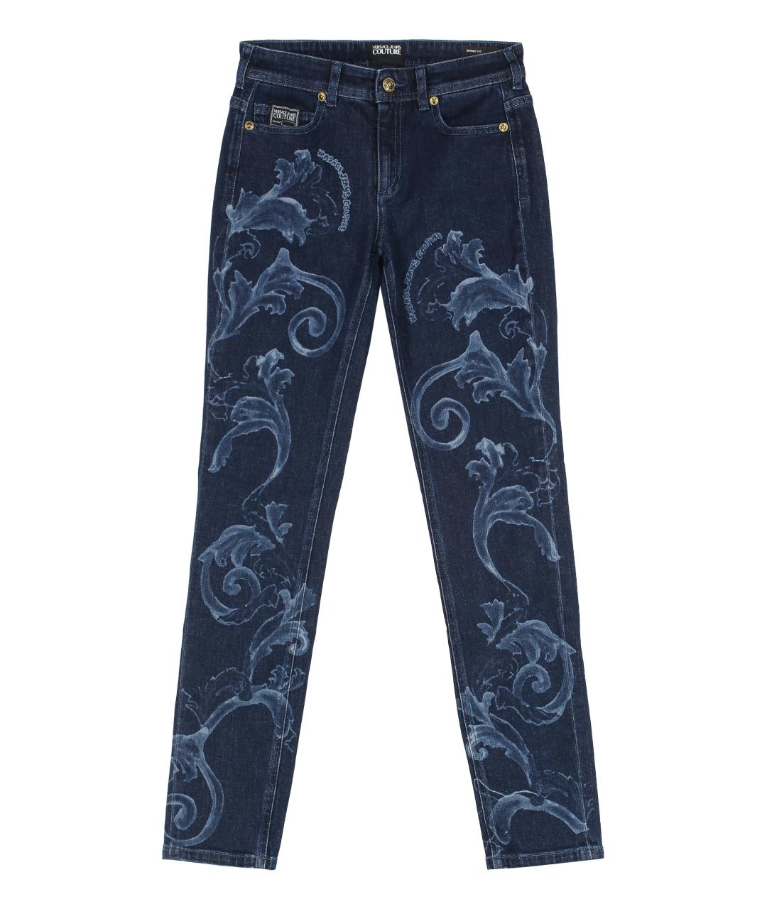 VERSACE JEANS COUTURE Синие хлопковые джинсы слим, фото 1